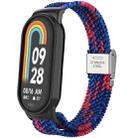 For Xiaomi Mi Band 8 Metal Head + Adjustable Nylon Braided Steel Buckle Watch Band(Blue Red) - 1