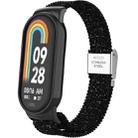 For Xiaomi Mi Band 8 Metal Head + Adjustable Nylon Braided Steel Buckle Watch Band(Starlight Black) - 1