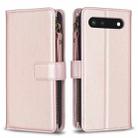 For Google Pixel 7 9 Card Slots Zipper Wallet Leather Flip Phone Case(Rose Gold) - 1