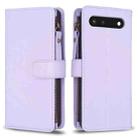 For Google Pixel 7 9 Card Slots Zipper Wallet Leather Flip Phone Case(Light Purple) - 1