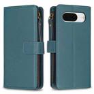 For Google Pixel 8 9 Card Slots Zipper Wallet Leather Flip Phone Case(Green) - 1