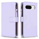 For Google Pixel 8 9 Card Slots Zipper Wallet Leather Flip Phone Case(Light Purple) - 1