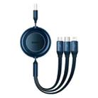 Baseus 3 in 1 USB to Type-C + 8 Pin + Micro USB Fast Charging Data Cable, Length: 1.1m(Blue) - 1