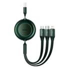 Baseus 3 in 1 USB to Type-C + 8 Pin + Micro USB Fast Charging Data Cable, Length: 1.1m(Dark Green) - 1