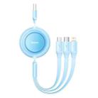 Baseus 3 in 1 USB to Type-C + 8 Pin + Micro USB Fast Charging Data Cable, Length: 1.1m(Sky Blue) - 1