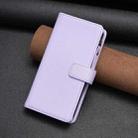 For iPhone 16 Pro Max 9 Card Slots Zipper Wallet Leather Flip Phone Case(Light Purple) - 2