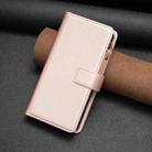 For iPhone 16 Plus 9 Card Slots Zipper Wallet Leather Flip Phone Case(Rose Gold) - 2