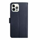 For iPhone 16 Pro Max Genuine Leather Fingerprint-proof Flip Phone Case(Blue) - 3