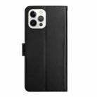 For iPhone 16 Pro Genuine Leather Fingerprint-proof Flip Phone Case(Black) - 3