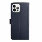 For iPhone 16 Pro Genuine Leather Fingerprint-proof Flip Phone Case(Blue) - 3