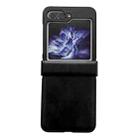 For Samsung Galaxy Z Flip5 Crazy Horse Texture Hinge Shockproof Protective Phone Case(Black) - 1