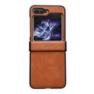 For Samsung Galaxy Z Flip5 Crazy Horse Texture Hinge Shockproof Protective Phone Case(Orange) - 1