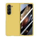 For Samsung Galaxy Z Fold5 Integrated PC Skin Feel Shockproof Phone Case(Lemon Yellow) - 1