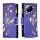 For Xiaomi Civi 3 5G Colored Drawing Pattern Zipper Leather Phone Case(Purple Butterfly) - 1