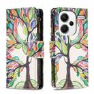 For Xiaomi Redmi Note 13 Pro+ 5G Colored Drawing Pattern Zipper Leather Phone Case(Big Tree) - 1