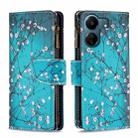 For Xiaomi Redmi 13C Colored Drawing Pattern Zipper Leather Phone Case(Plum Blossom) - 1