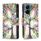 For Xiaomi Redmi 13C Colored Drawing Pattern Zipper Leather Phone Case(Big Tree) - 1