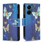 For Xiaomi Redmi 13C Colored Drawing Pattern Zipper Leather Phone Case(Big Butterfly) - 1