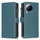 For Xiaomi Civi 3 5G 9 Card Slots Zipper Wallet Leather Flip Phone Case(Green) - 1