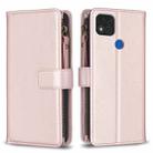 For Xiaomi Redmi 9C 9 Card Slots Zipper Wallet Leather Flip Phone Case(Rose Gold) - 1