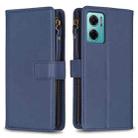 For Xiaomi Redmi 10 5G 9 Card Slots Zipper Wallet Leather Flip Phone Case(Blue) - 1