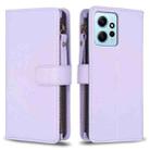 For Xiaomi Redmi Note 12 4G 9 Card Slots Zipper Wallet Leather Flip Phone Case(Light Purple) - 1