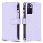 For Xiaomi Redmi Note 12S 4G 9 Card Slots Zipper Wallet Leather Flip Phone Case(Light Purple) - 1
