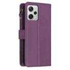 For Xiaomi Redmi Note 12 Pro+ 5G Global 9 Card Slots Zipper Wallet Leather Flip Phone Case(Dark Purple) - 3