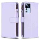 For Xiaomi 12T / 12T Pro 9 Card Slots Zipper Wallet Leather Flip Phone Case(Light Purple) - 1