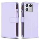 For Xiaomi 13 9 Card Slots Zipper Wallet Leather Flip Phone Case(Light Purple) - 1