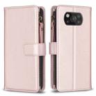 For Xiaomi Poco X3 9 Card Slots Zipper Wallet Leather Flip Phone Case(Rose Gold) - 1