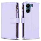 For Xiaomi Redmi 13C 9 Card Slots Zipper Wallet Leather Flip Phone Case(Light Purple) - 1