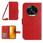 For Realme 13 Pro 5G / 13 Pro+ 5G Skin Feel Sun Flower Embossed Flip Leather Phone Case with Lanyard(Red) - 1