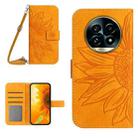 For Realme 13 Pro 5G / 13 Pro+ 5G Skin Feel Sun Flower Embossed Flip Leather Phone Case with Lanyard(Yellow) - 1