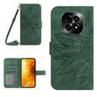 For Realme C63 5G Skin Feel Sun Flower Embossed Flip Leather Phone Case with Lanyard(Green) - 1