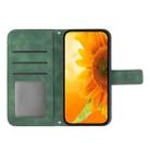 For Realme C63 5G Skin Feel Sun Flower Embossed Flip Leather Phone Case with Lanyard(Green) - 3