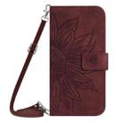 For Realme C75 4G Skin Feel Sun Flower Embossed Flip Leather Phone Case with Lanyard(Wine Red) - 2