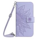 For Realme 14 Pro+ 5G Skin Feel Sun Flower Embossed Flip Leather Phone Case with Lanyard(Purple) - 2