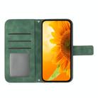 For Realme 14 Pro+ 5G Skin Feel Sun Flower Embossed Flip Leather Phone Case with Lanyard(Green) - 3