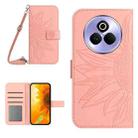 For Realme P3 Pro 5G Global Skin Feel Sun Flower Embossed Flip Leather Phone Case with Lanyard(Pink) - 1