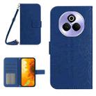 For Realme P3 Pro 5G Global Skin Feel Sun Flower Embossed Flip Leather Phone Case with Lanyard(Dark Blue) - 1