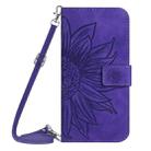 For Realme C75 5G Skin Feel Sun Flower Embossed Flip Leather Phone Case with Lanyard(Dark Purple) - 2