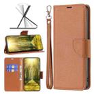 For Xiaomi Redmi 12 4G Litchi Texture Pure Color Leather Phone Case(Brown) - 1