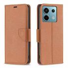 For Xiaomi Redmi Note 13 Pro 5G Litchi Texture Pure Color Leather Phone Case(Brown) - 1