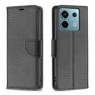 For Xiaomi Redmi Note 13 Pro Litchi Texture Pure Color Leather Phone Case(Black) - 1