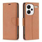 For Xiaomi Redmi Note 13 Pro+ Litchi Texture Pure Color Leather Phone Case(Brown) - 1