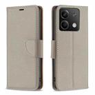For Xiaomi Redmi Note 13 Litchi Texture Pure Color Leather Phone Case(Grey) - 1