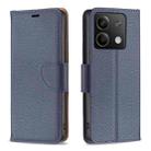 For Xiaomi Redmi Note 13 Litchi Texture Pure Color Leather Phone Case(Blue) - 1