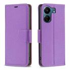 For Xiaomi Redmi 13C Litchi Texture Pure Color Leather Phone Case(Purple) - 1