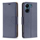 For Xiaomi Redmi 13C Litchi Texture Pure Color Leather Phone Case(Blue) - 1